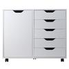 Winsome Halifax 5-Drawer and Side Mobile Cabinet, for Living Room, Home Office, White view 4