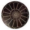 Premium Moroccan Leather Pouf - Handmade - Delivered Stuffed - Ottoman, Footstool, Floor Cushion (Dark Brown) view 1