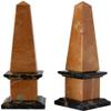 Single Yellow and Black Italin Marble Classic Obelisk Sculpture H.25CM view 1