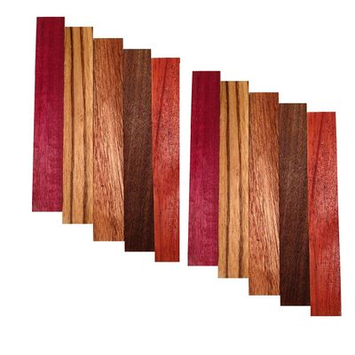 Pen Blanks - Purple Heart, Zebrawood, Sapele, Walnut, Padauk 10pk