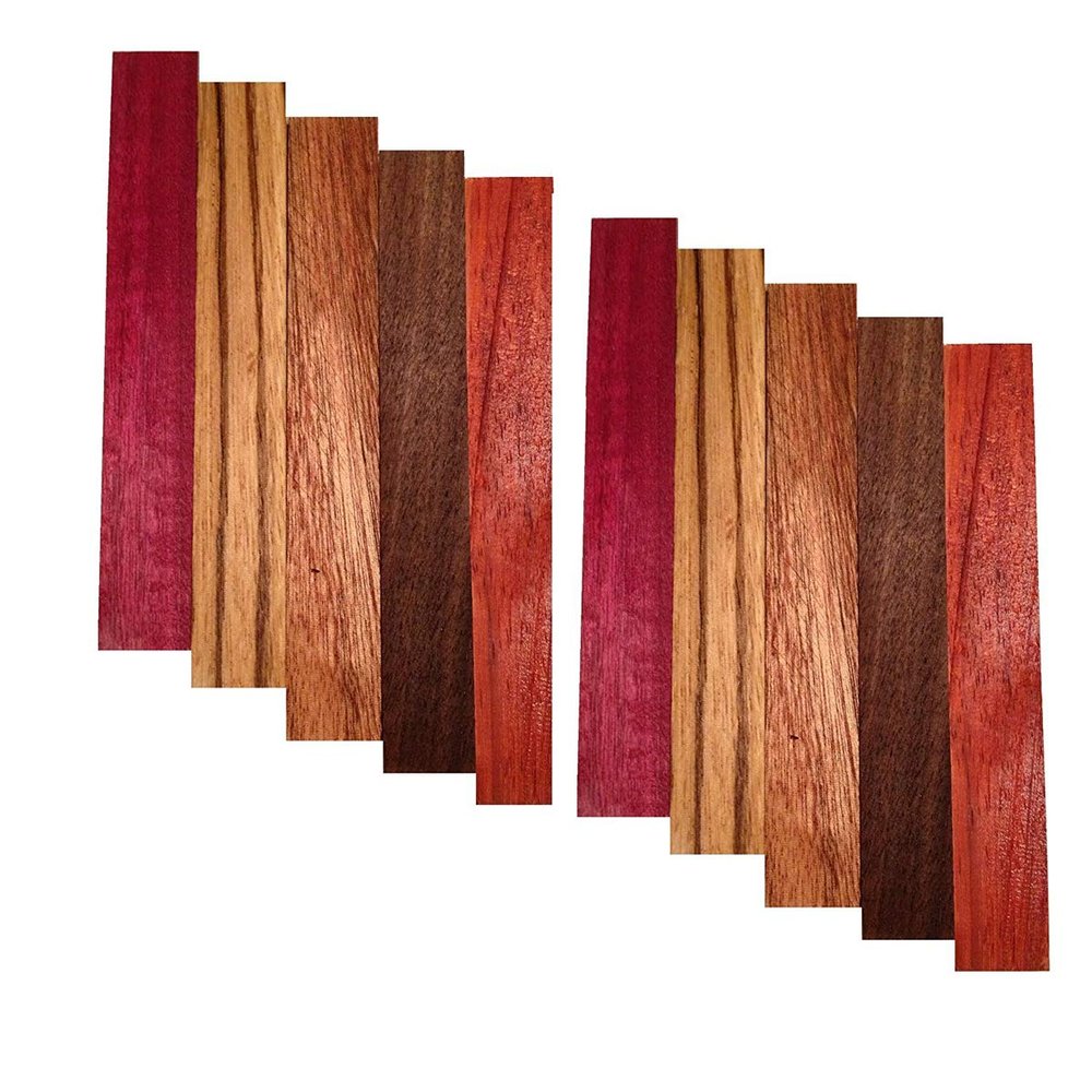 Pen Blanks - Purple Heart, Zebrawood, Sapele, Walnut, Padauk 10pk