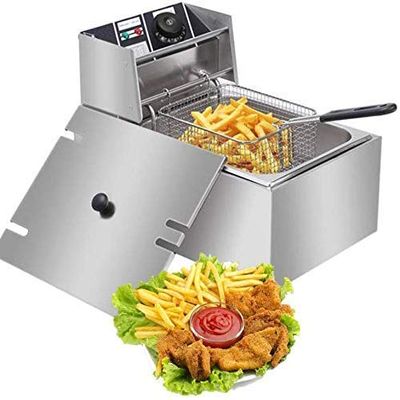 MAZORIA Bhavya Enterprises Steel Electric Deep Fryer (6 L, Silver)