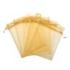 Gold Organza Bags 3" x 4" - Pack of 100 See Through Favor Bags with Pull Strings view 1