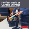 Rubbermaid Roughneck Tote 3 Gal, 6 Pack, Made in USA, Dark Indigo Metallic, Rugged Plastic Stackable Storage Bins with Lids and Handles view 4