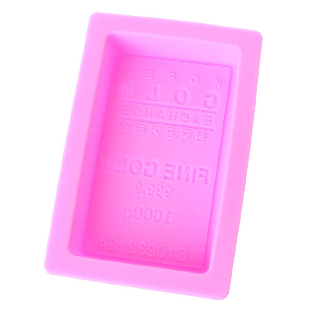 Junlinto Gold Brick Mold Silicone Cake Mold,Handmade Manufacture Bullion Shape soap Mold Random delivery 12cm