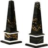 Obelisco in Marmo Nero Portoro e Bianco Carrara Black and White Marble Single Classic Obelisk Sculpture H.30CM view 1