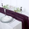 10 Pcs Organza Chair Sashes for Wedding Banquet Party Decoration Chair Bows Ties Chair Cover Bands Event Supplies - Eggplant view 2