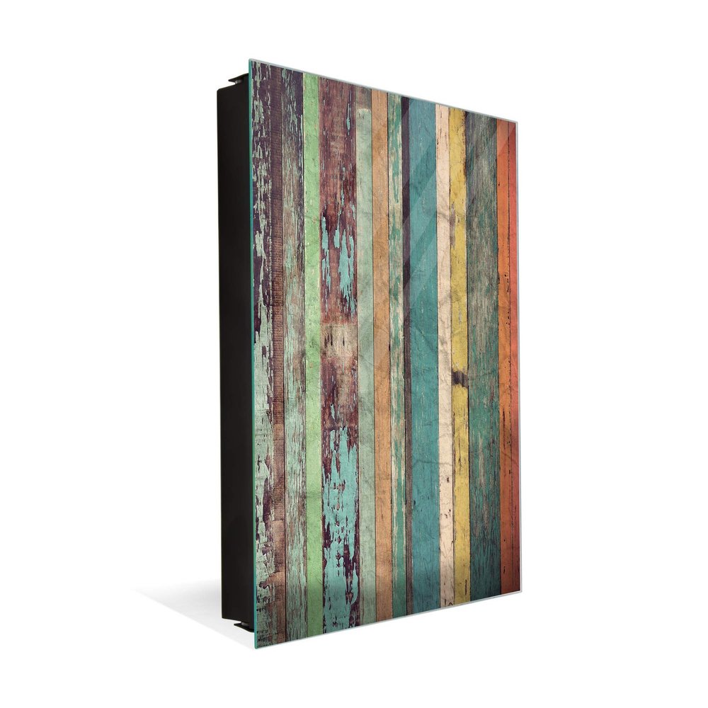 Decorative Key Storage Cabinet with Glass White Board K10A: Wood Material