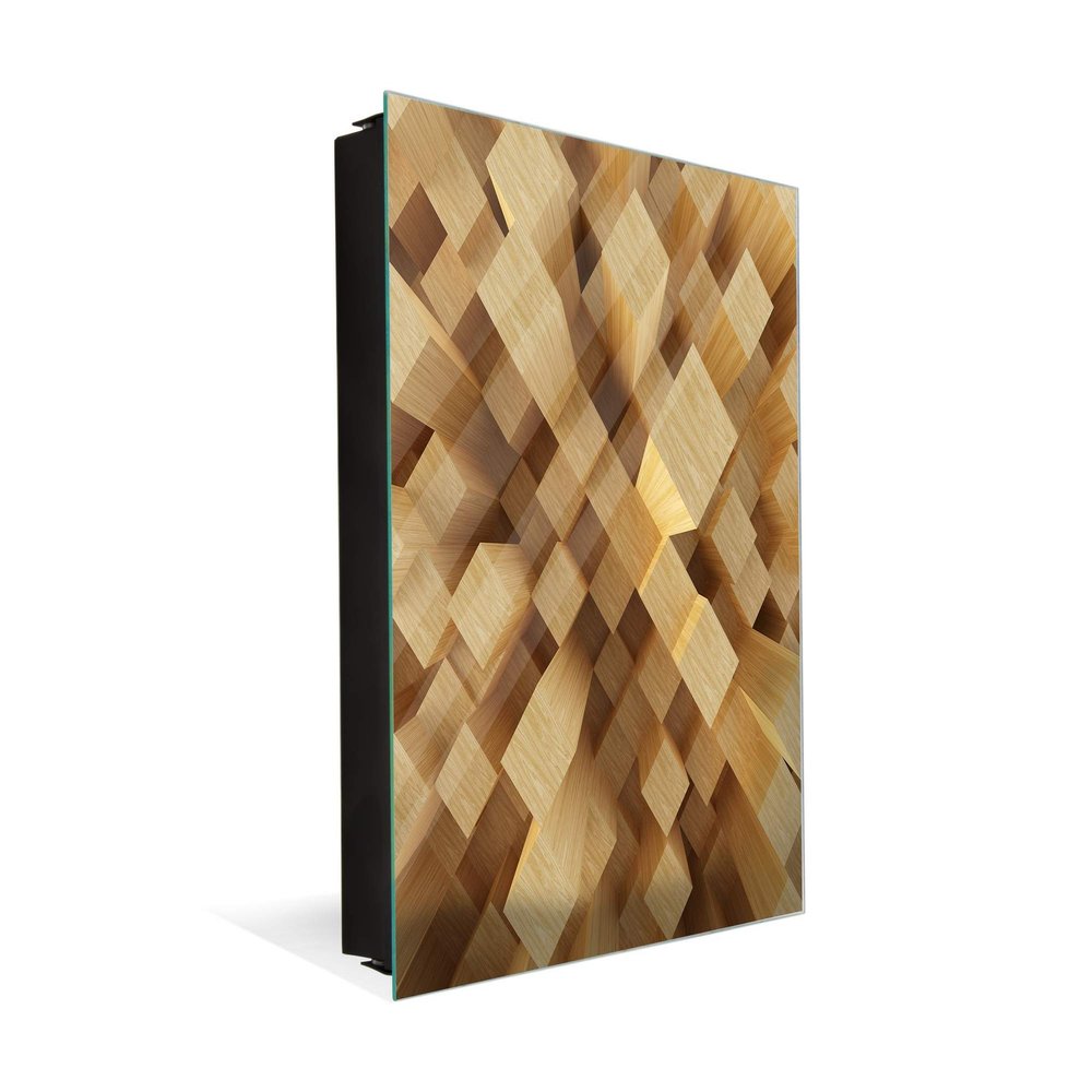Decorative Key Storage Cabinet with Glass White Board K10A: Image of Cubes