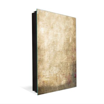 Decorative Key Storage Cabinet with Glass White Board K10A: Grunge Abstract