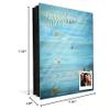 Decorative Key Storage Cabinet with Glass White Board K10A: Blue Wood view 3