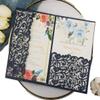 25 sets 5X7 Dark Navy Blue Tri Fold Wedding Invitations Cards With Envelopes Inserts for Bridal Shower Birthday view 1