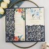 25 sets 5X7 Dark Navy Blue Tri Fold Wedding Invitations Cards With Envelopes Inserts for Bridal Shower Birthday view 2