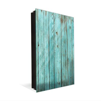 Decorative Key Storage Cabinet with Glass White Board K10A: Shabby Wood