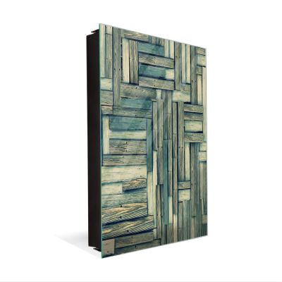 Decorative Key Storage Cabinet with Glass White Board K10A: Vintage Wood
