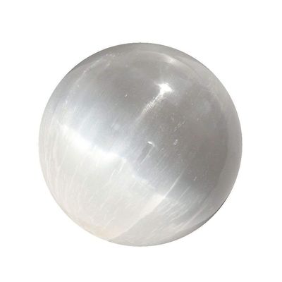CircuitOffice Selenite White Sphere, 50-60 mm (2-2.4"), for Wicca, Reiki, Healing, Metaphysical, Chakra, Positive Energy, Meditation, Protection, Powers, Lucky Feng Shui, Decoration Or Gift
