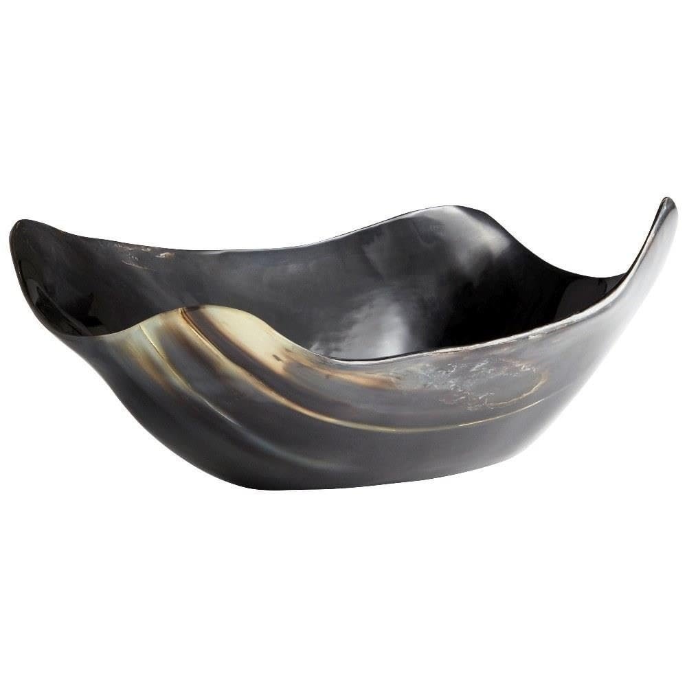 Cyan Design 10194 Nightingale Horn Tray - Decorative Centerpiece for Home, Office, Wedding Tray with Natural Finish - 3.5'' Tall