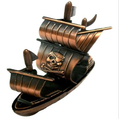 Sailing Ship with Pirate Die Cast Metal Collectible Pencil Sharpener