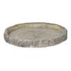 A&B Home Small Faux Wood Outdoor Round Serving Plate, 9.3 Inch Diameter, Brown view 1