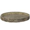 A&B Home Small Faux Wood Outdoor Round Serving Plate, 9.3 Inch Diameter, Brown view 3