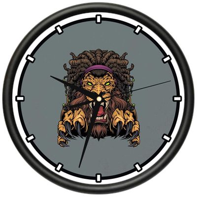 SignMission Lion Dreadlocks Design Wall Clock | Precision Quartz Movement | Dcor for School Class Office Bedroom Decoration