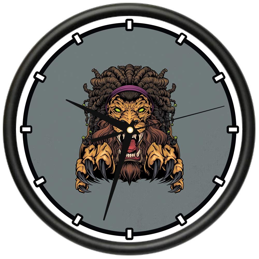 SignMission Lion Dreadlocks Design Wall Clock | Precision Quartz Movement | Dcor for School Class Office Bedroom Decoration