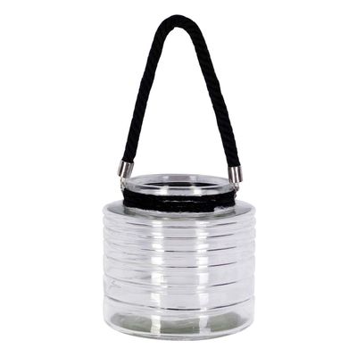 A&B Home Seward Candle Lantern, Short Clear/Urban Industrial