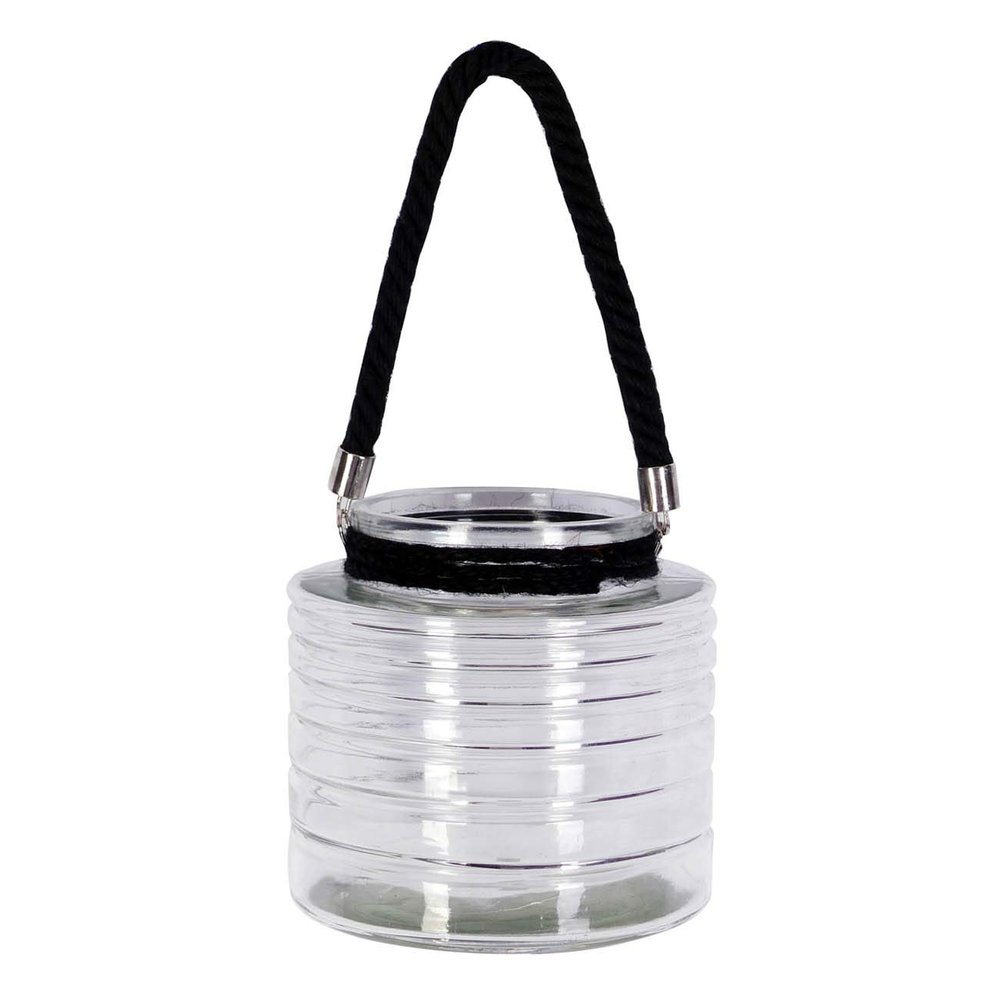 A&B Home Seward Candle Lantern, Short Clear/Urban Industrial