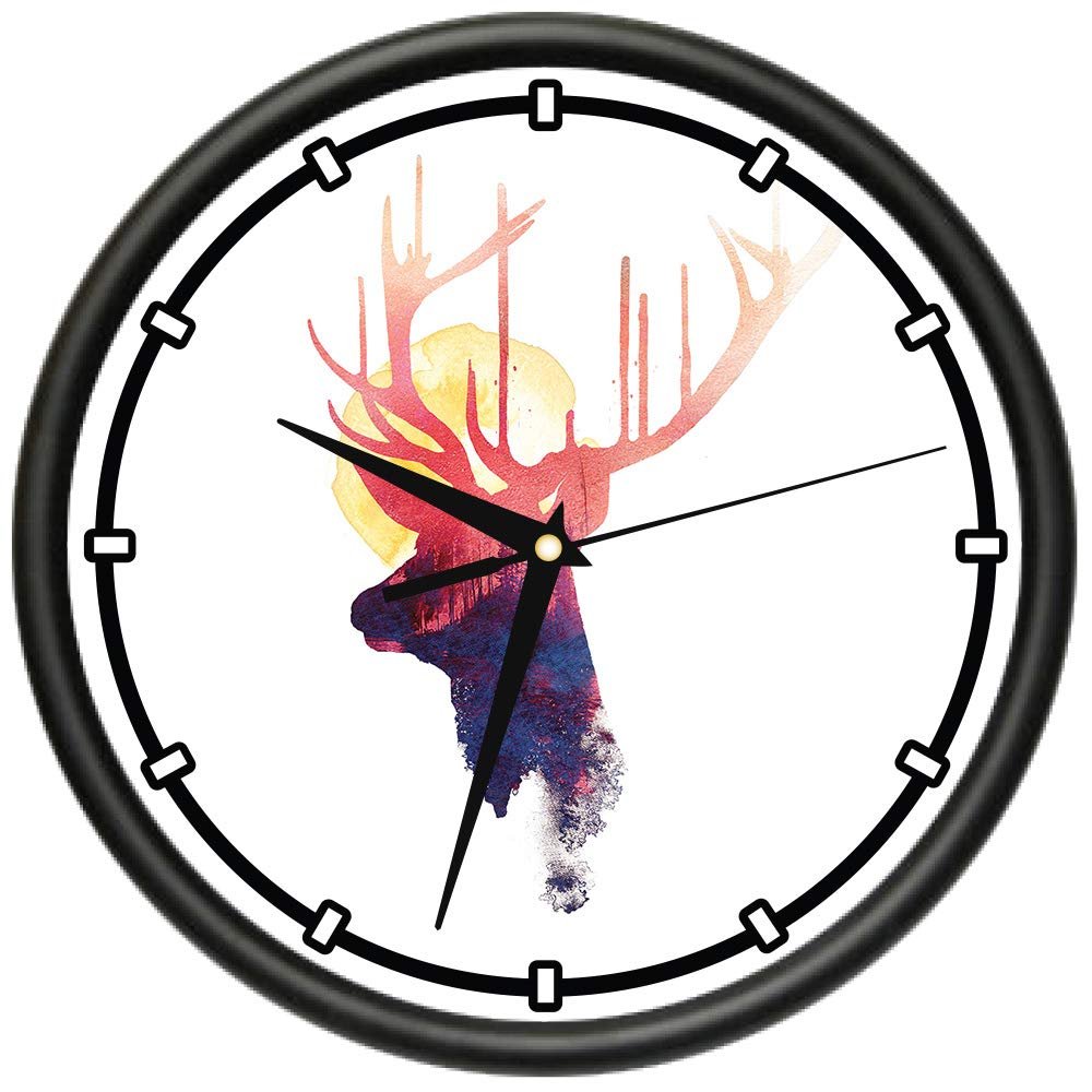 Burning Sun Design Wall Clock | Precision Quartz Movement | Dcor for School Class Office Bedroom Decoration