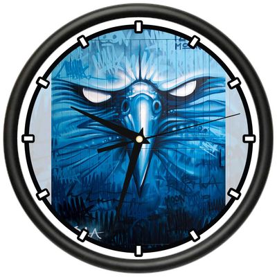 Blue Eagle Design Wall Clock | Precision Quartz Movement | Dcor for School Class Office Bedroom Decoration