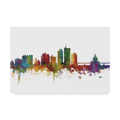 Trademark Fine Art Cedar Rapids Iowa Skyline II by Michael Tompsett, 16x24