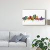 Trademark Fine Art Cedar Rapids Iowa Skyline II by Michael Tompsett, 16x24 view 3