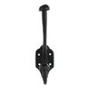 A29 Set of 4 Heavy Duty Wall Mounted 6 inch Double Coat Hooks in Black Powder Coat Finish Utility Solid Brass Decorative Hooks with Easy Installation Hardware view 3