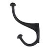 A29 Set of 4 Heavy Duty Wall Mounted 6 inch Double Coat Hooks in Black Powder Coat Finish Utility Solid Brass Decorative Hooks with Easy Installation Hardware view 4