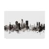 Trademark Fine Art Jacksonville Florida Skyline Black White by Michael Tompsett, 16x24 view 1