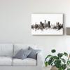 Trademark Fine Art Jacksonville Florida Skyline Black White by Michael Tompsett, 16x24 view 3
