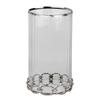 A&B Home Nickel and Glass Candle Holder - Clear, Silver Clear/Vintage Glamour view 1