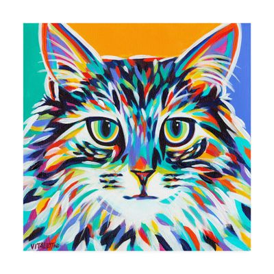 Trademark Fine Art Dramatic Cats I by Carolee Vitaletti, 18x18