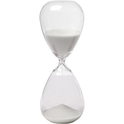 A&B Home 10" Ferdinand 60-Minute Hourglass, White Sand Clear/Contemporary