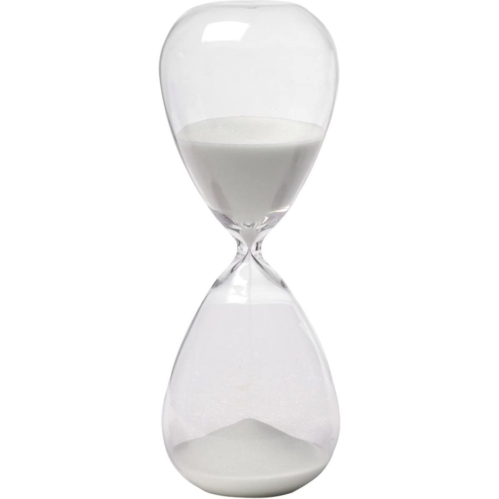 A&B Home 10" Ferdinand 60-Minute Hourglass, White Sand Clear/Contemporary