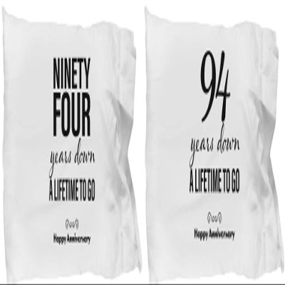 94th Wedding 94 Years Couples Pillowcases for Him Her - Unique Pillow Case Set of 2 Standard for Husband Wife Boyfriend Girlfriend