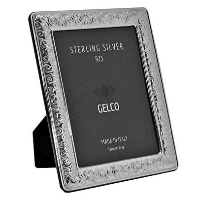 ITALIAN 925 STERLING SILVER HANDMADE GLOSSY SWIRL PICTURE FRAME (5x7)
