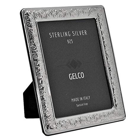 ITALIAN 925 STERLING SILVER HANDMADE GLOSSY SWIRL PICTURE FRAME (5x7)