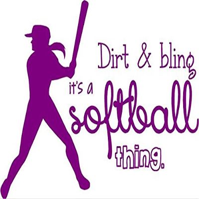 Vinyl Wall Decal: Softball Wall Lettering | Vinyl Girls Decal/Decor | Art Teen Sports Room Quote | 20"x16" [CC6]