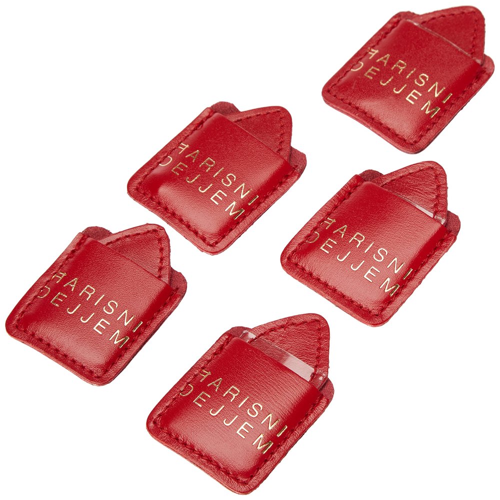 Adriatica Pelletteria Leather Dressing Table Wallet in Leather, Set of 5 Pieces, Red,