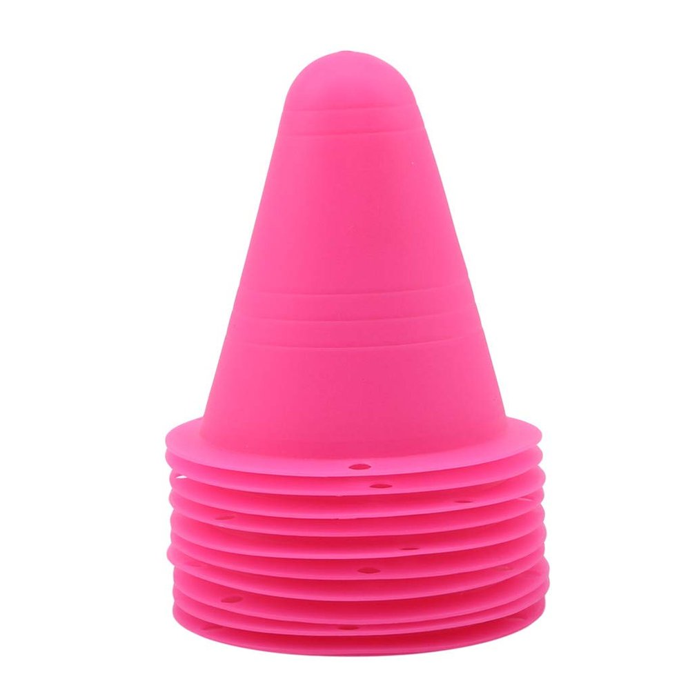 Meolin 10Pcs Colorful Skate Marker Cones Roller Football Skateboard Training Equipment Marking Cup Training Marker,Pink