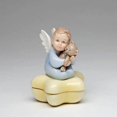 Cosmos Gifts Fine Porcelain You are Beary Special Angel with Teddy Bear Trinket Cover Box, 3-5/8 in