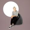 Alfa Bean Bag Chair black view 4