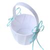 5pcs Wedding Sets Flower Girl Basket + Ring Bearer Pillow + Guest Book with Pen + Pen Set Holder + Bride Garter with 2 Rhinestone Hearts for Rustic Bridal Wedding Shower Ceremony, Aqua Blue view 3
