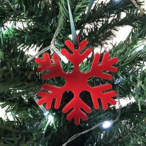 Super Cool Creation ICY Snowflake Christmas Tree Decoration - Red - Large 14 cm